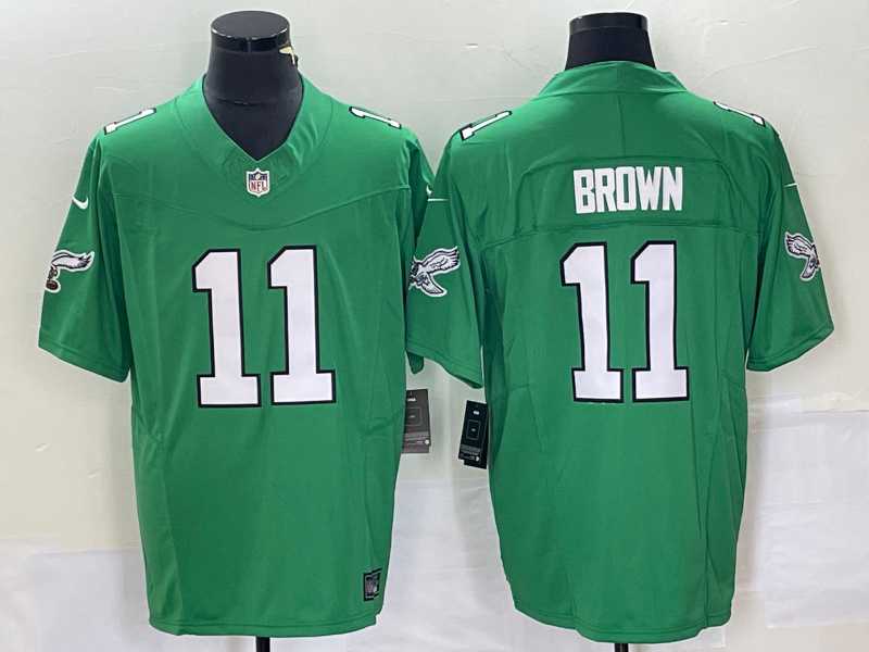 Men's Philadelphia Eagles #11 AJ Brown Green 2023 FUSE Vapor Limited Throwback Stitched Jersey,We sell and wholesale Men's Philadelphia Eagles #11 AJ Brown Green 2023 FUSE Vapor Limited Throwback Stitched Jersey on line form chian!